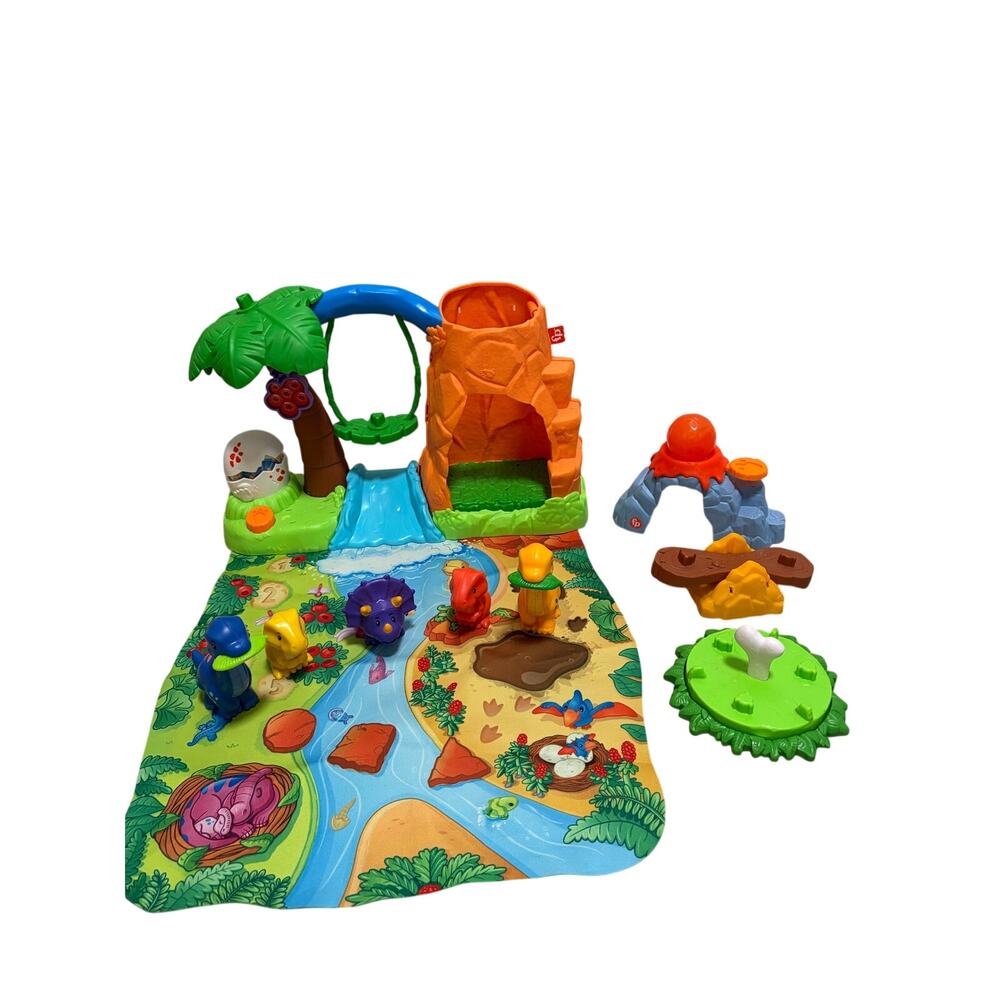 Fisher-Price Little People Dinosaur Village, Play Mat,  Spin & Play Playground